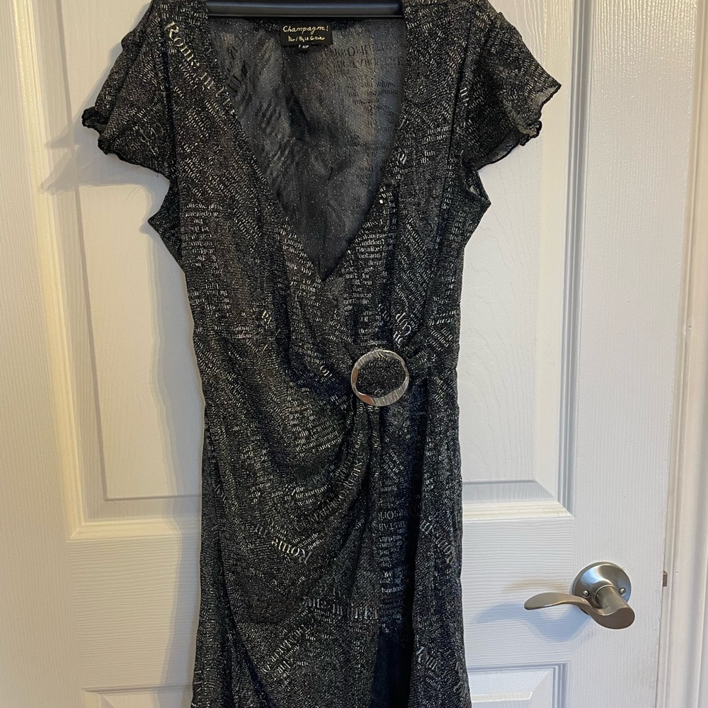 🩷silver ruffled dress